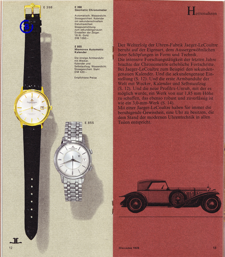 Jeweldrop 当時品 New entry: Jaeger-LeCoultre E 855 Memovox in 18K Gold – The